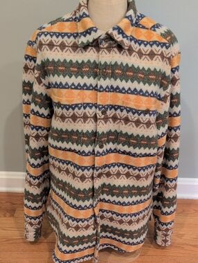 J.Crew Men's Fair Isle Work Shirt Winter Oat Medium